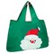 Wrapables Large Foldable Tote Nylon Reusable Grocery Bags, Santa